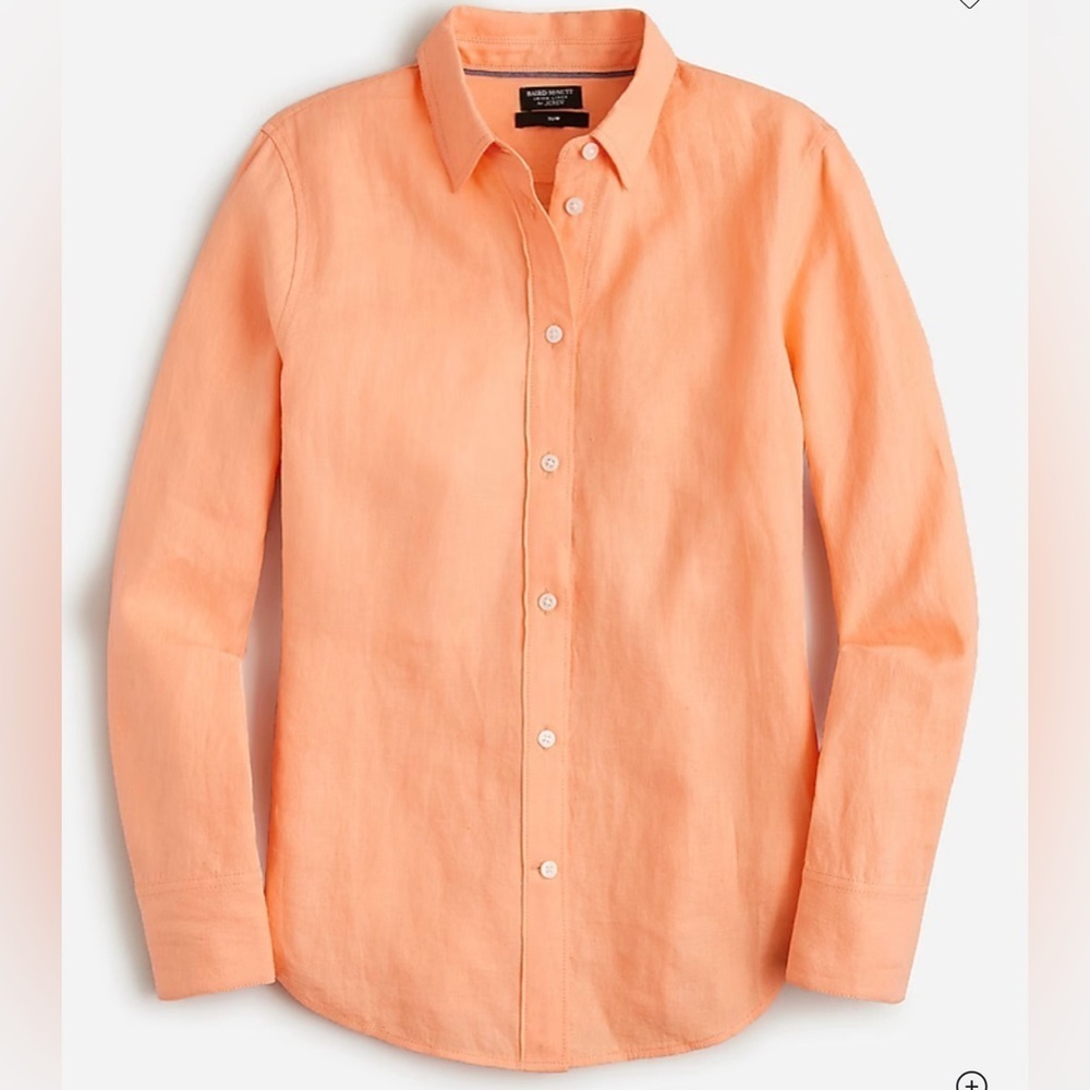 J. Crew Slim-fit Baird McNutt Irish linen Peach Button-Down Shirt Size 8T